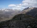 Trying to find way off Carn Mhaim in high winds